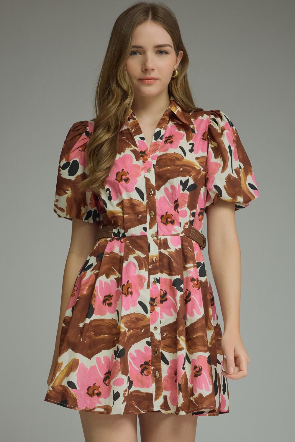 Brown Floral Dress
