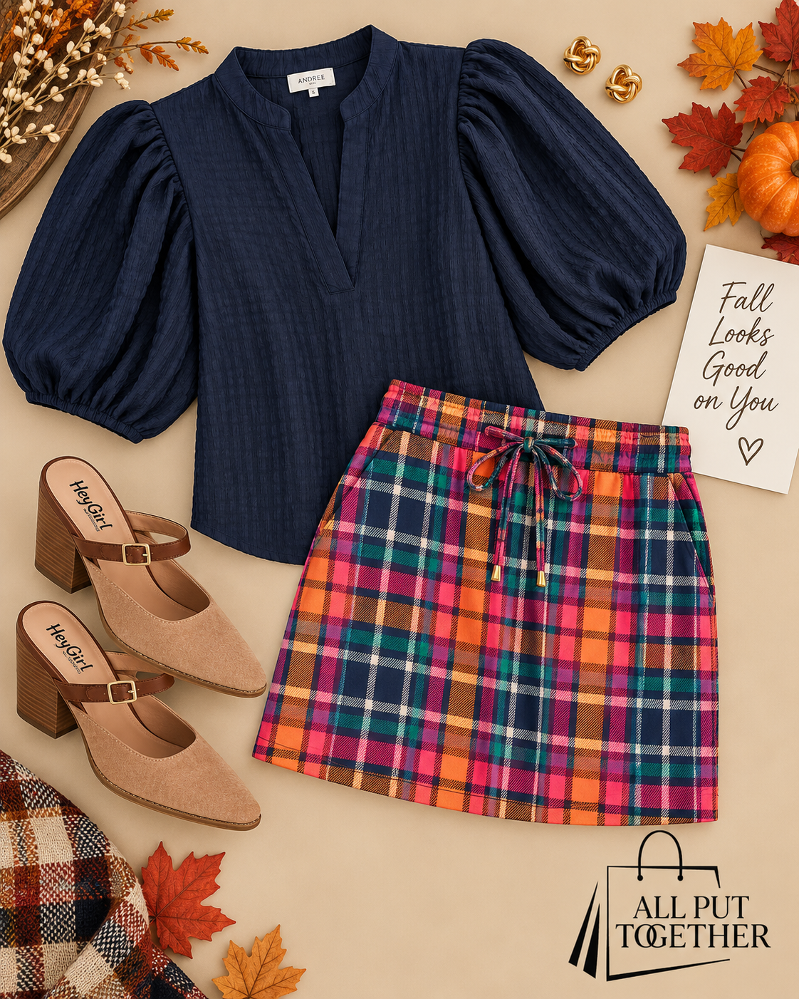 Textured Vneck Puff Sleeve Top