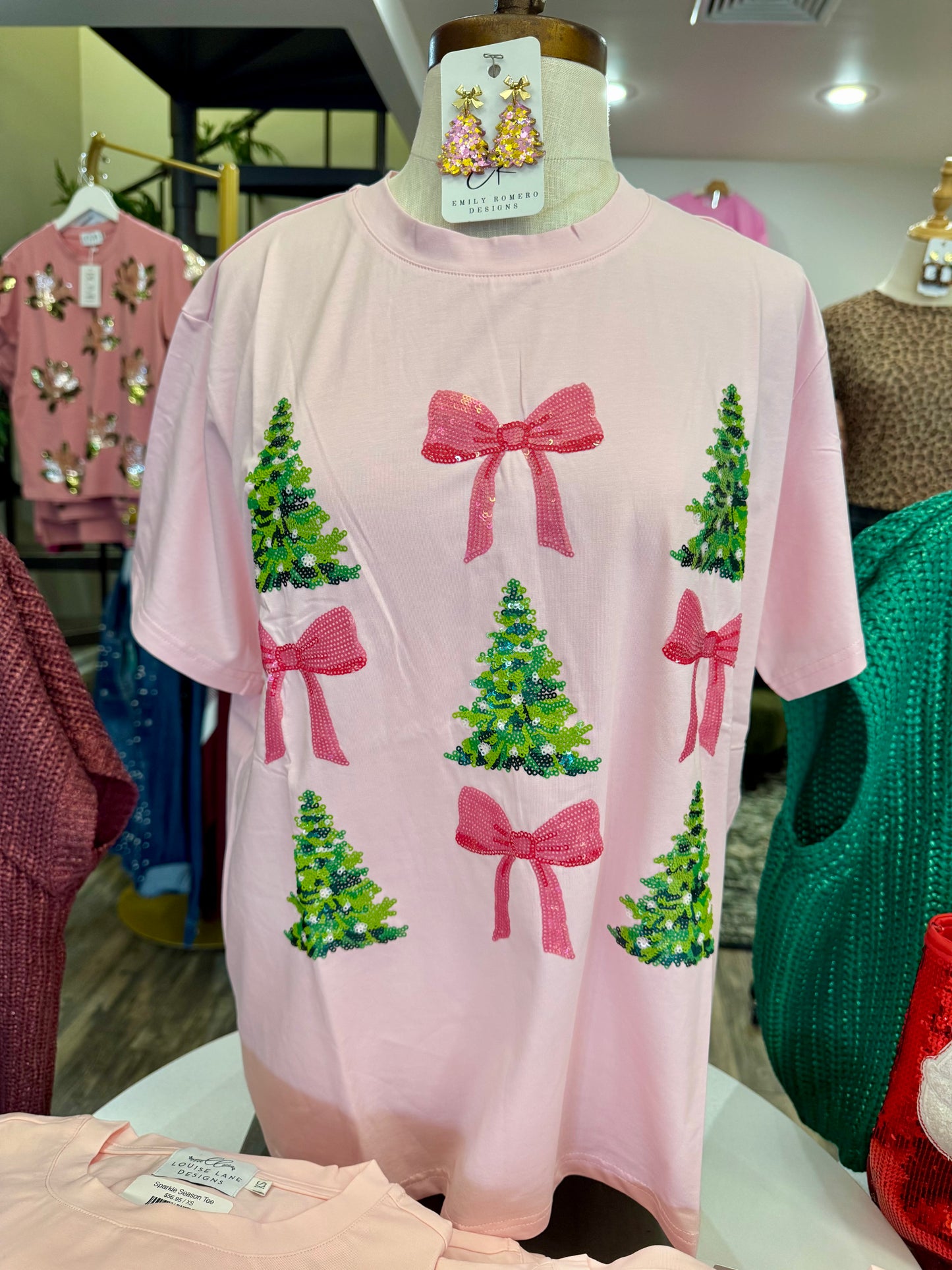 Christmas Bow Sequin Tee