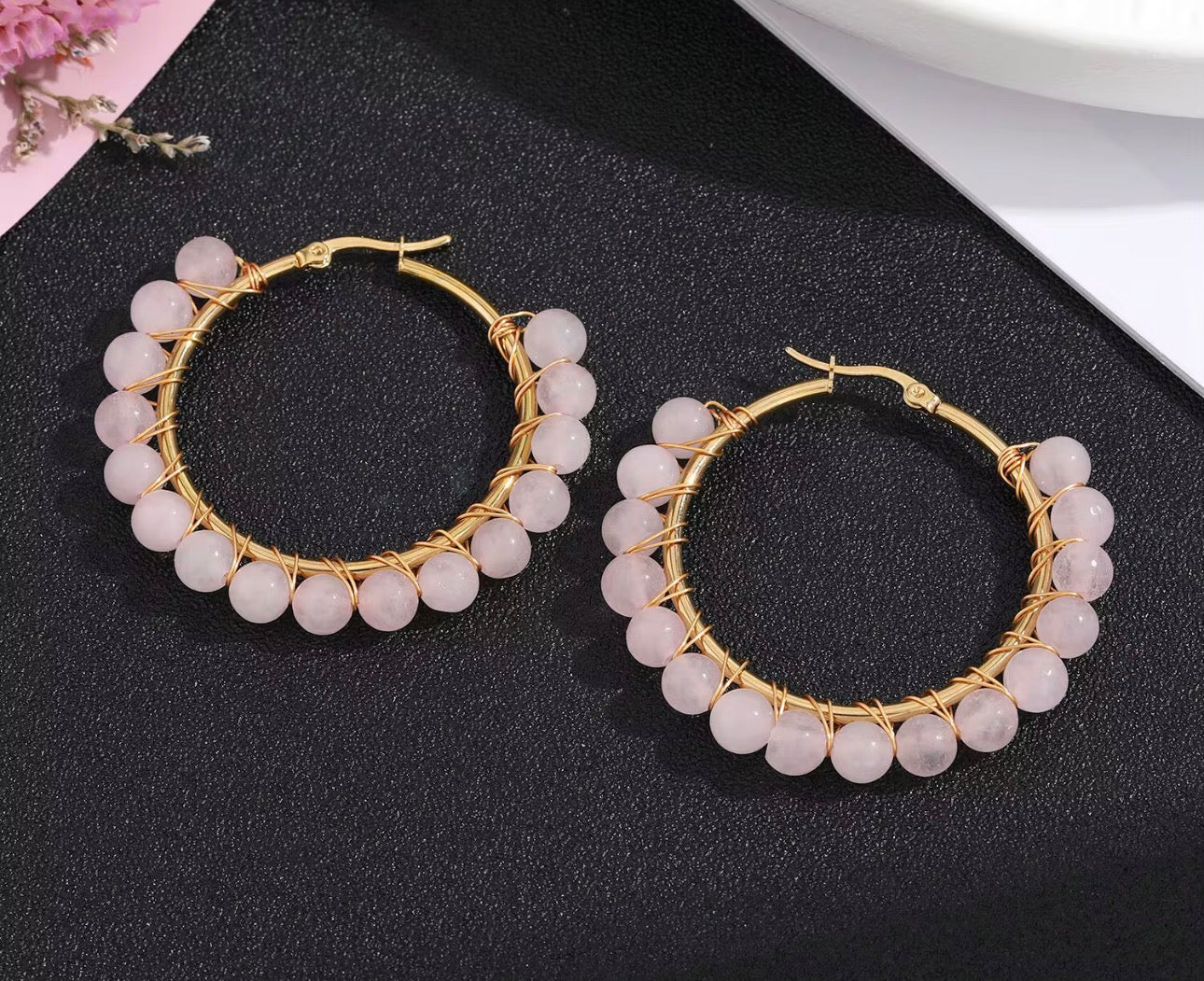 Beaded Hoops