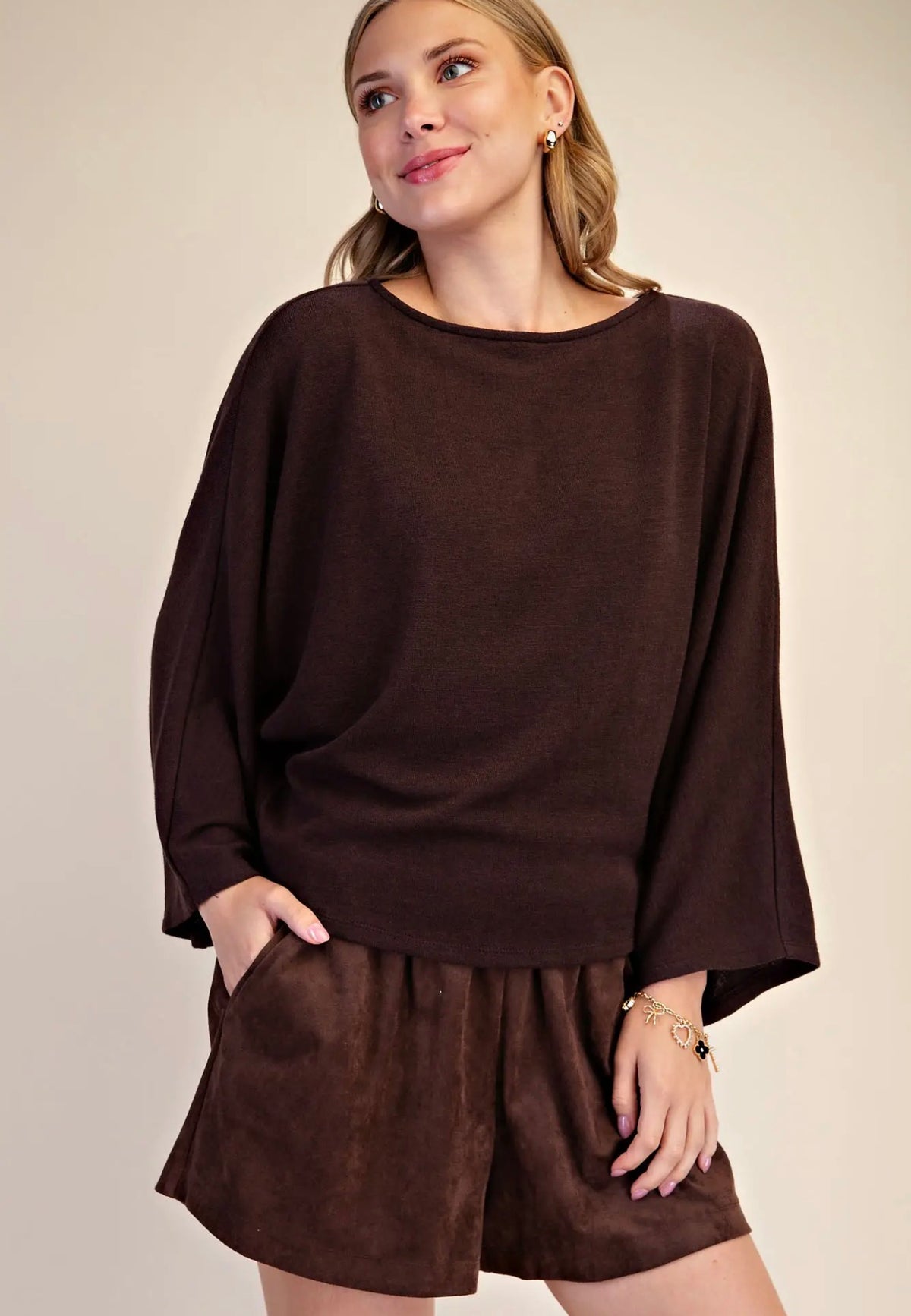 Boat Neck Long Sleeve Top