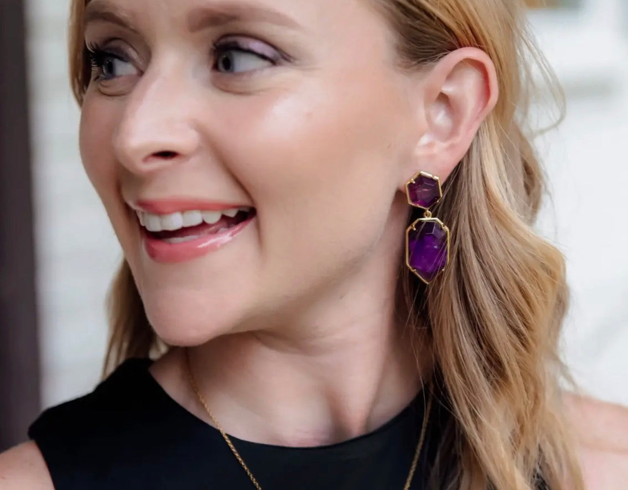 Meredith Earrings in Amethyst