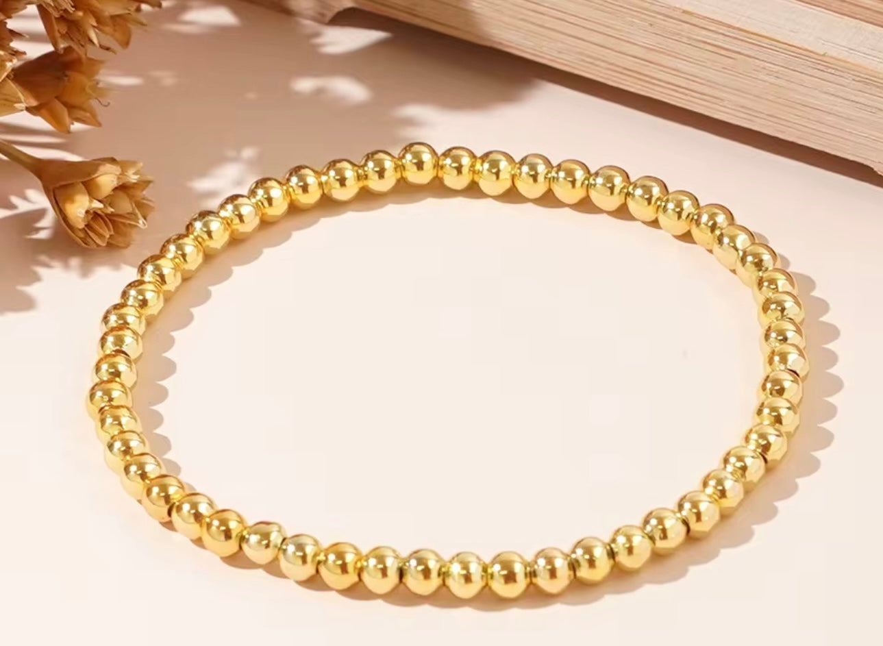 Tarnish Free Beaded Stretch Bracelet