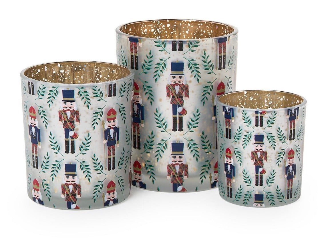 Set of 3 Nutcracker Tea Light Candle Holders