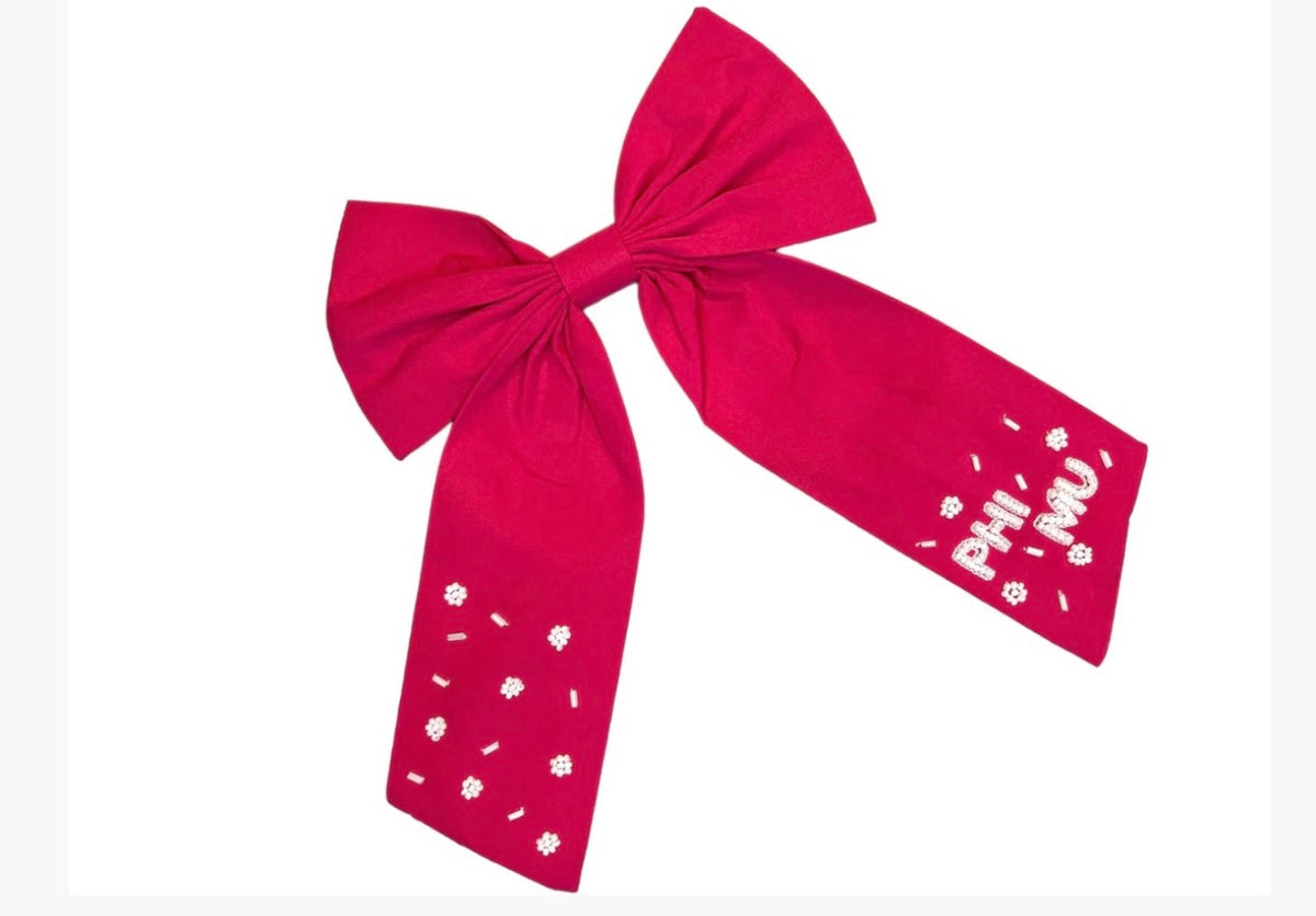 Phi Mu Beaded Bow