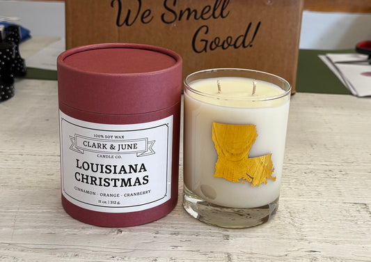 Whiskey Glass Louisiana Christmas Candle