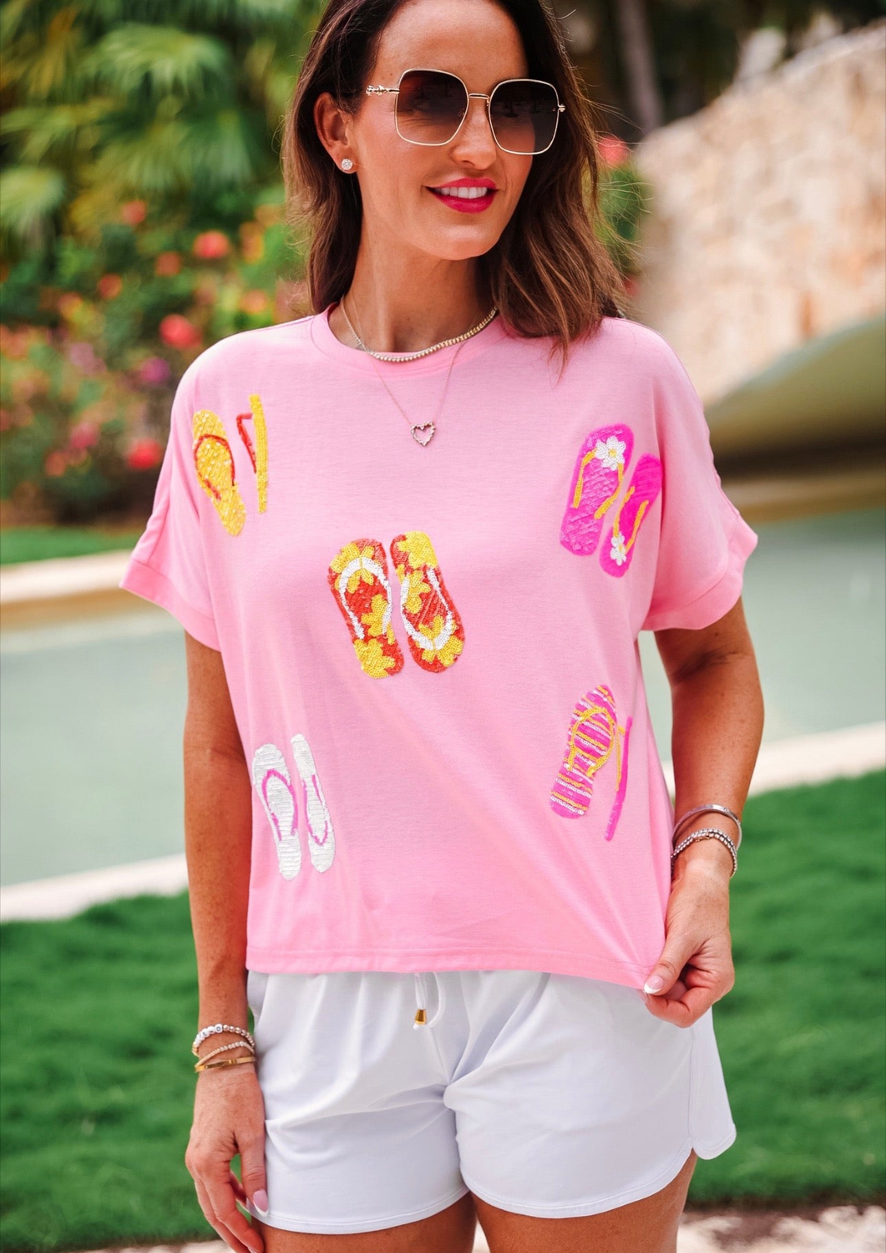 Flip Flop Fun Sequin Tee