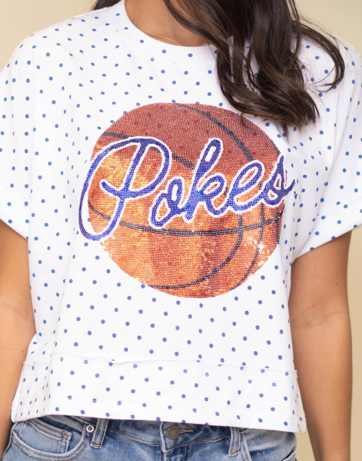 McNeese Basketball Sequin Top