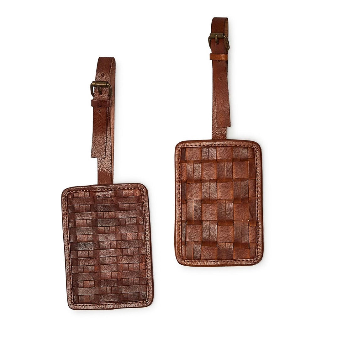 Woven Leather Luggage Tags