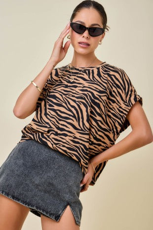 Easy Tiger Elastic Sleeve Top