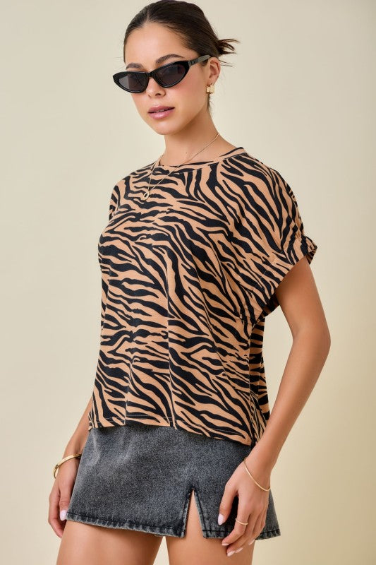 Easy Tiger Elastic Sleeve Top