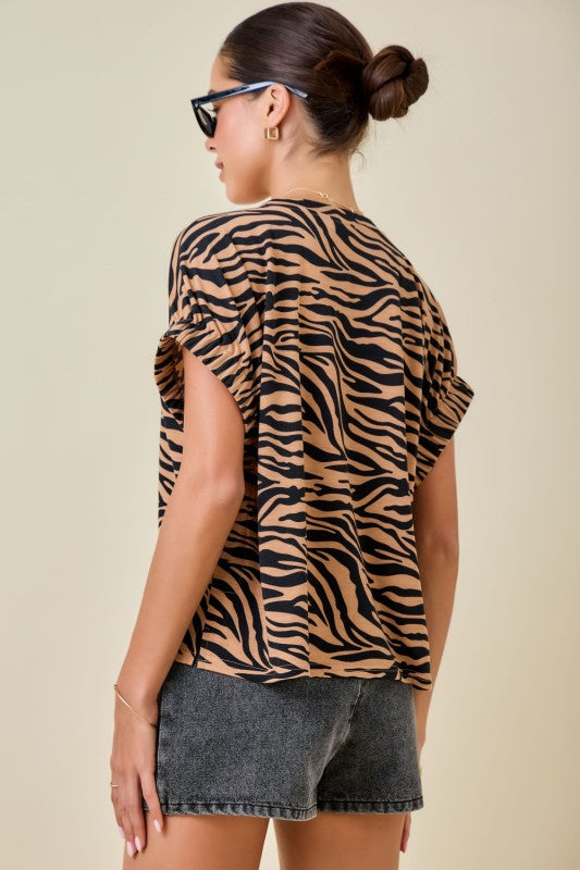 Easy Tiger Elastic Sleeve Top