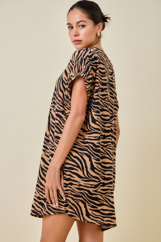 Easy Tiger Elastic Sleeve Mini Dress