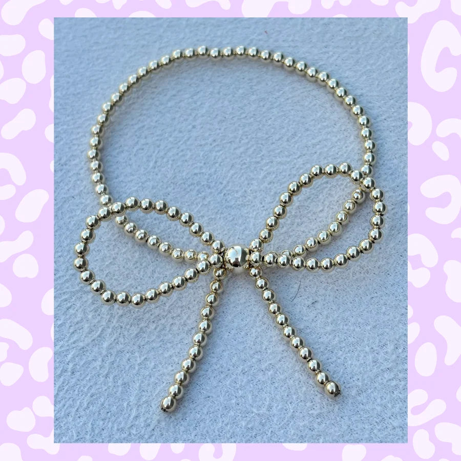 Tarnish Free Beaded Bow Bracelet