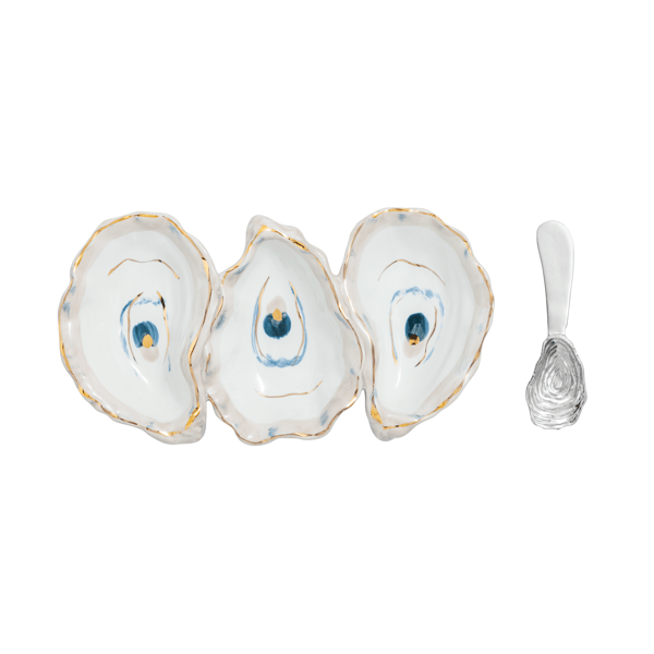 Oyster Triple Tidbit Dip Tray