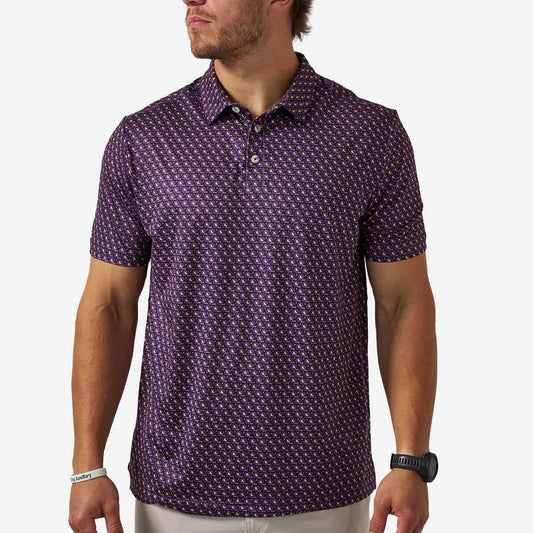 Purple Vintage Helmets Performance Polo