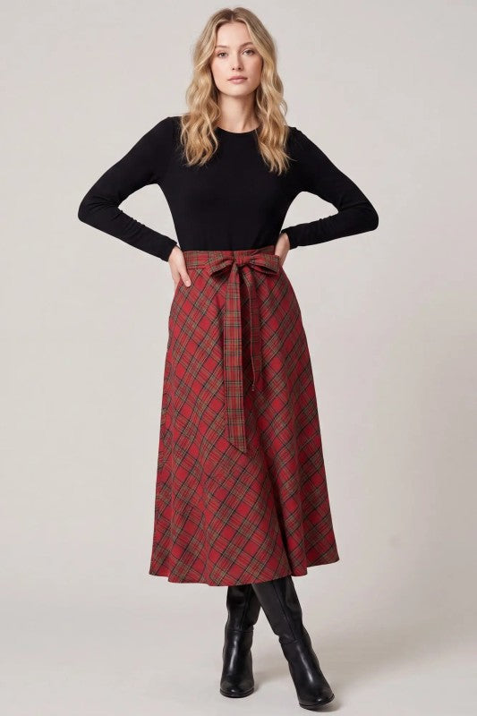 Woven Plaid Combo Dress