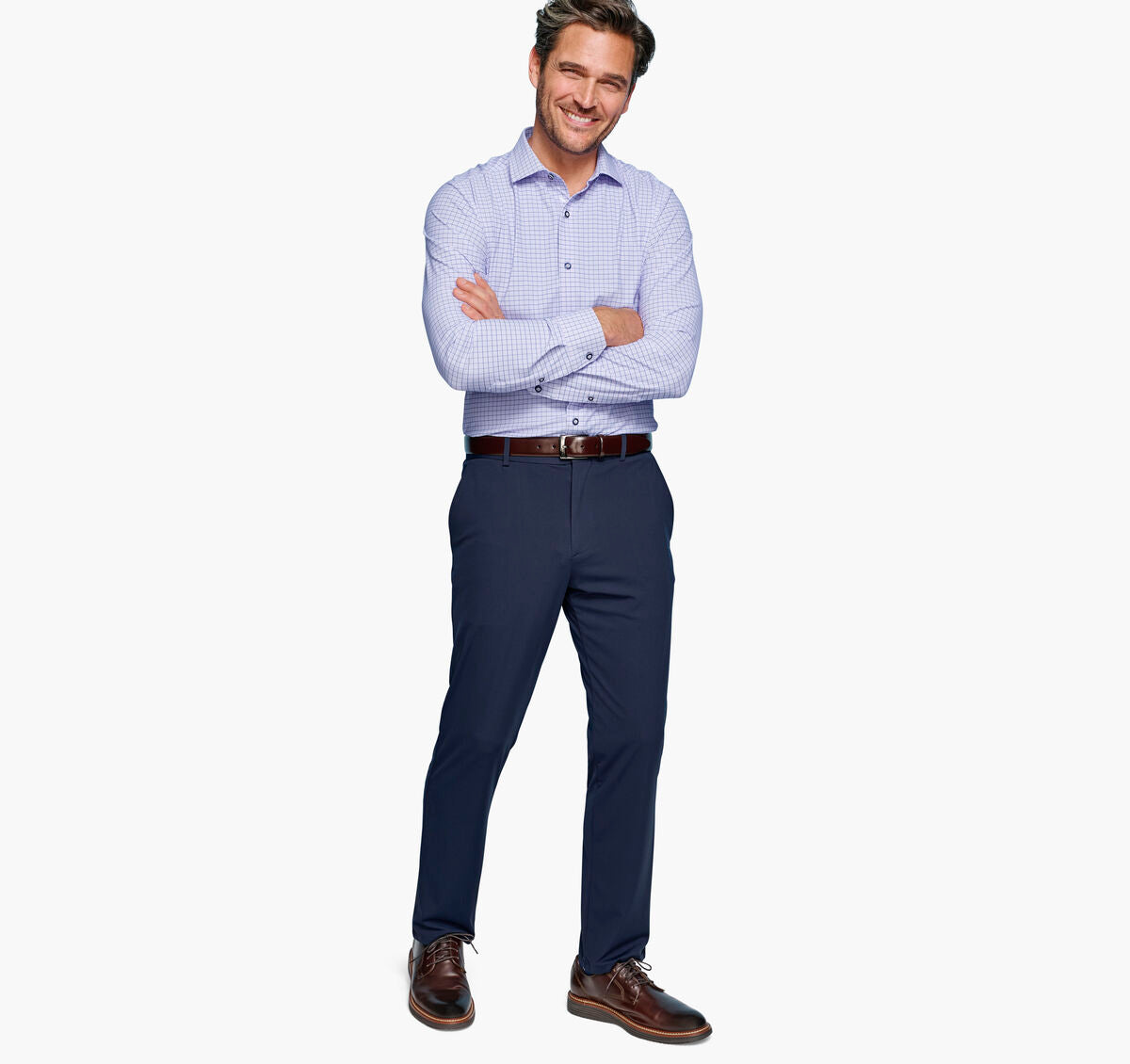 Purple/Navy Long Sleeve Dress Shirt