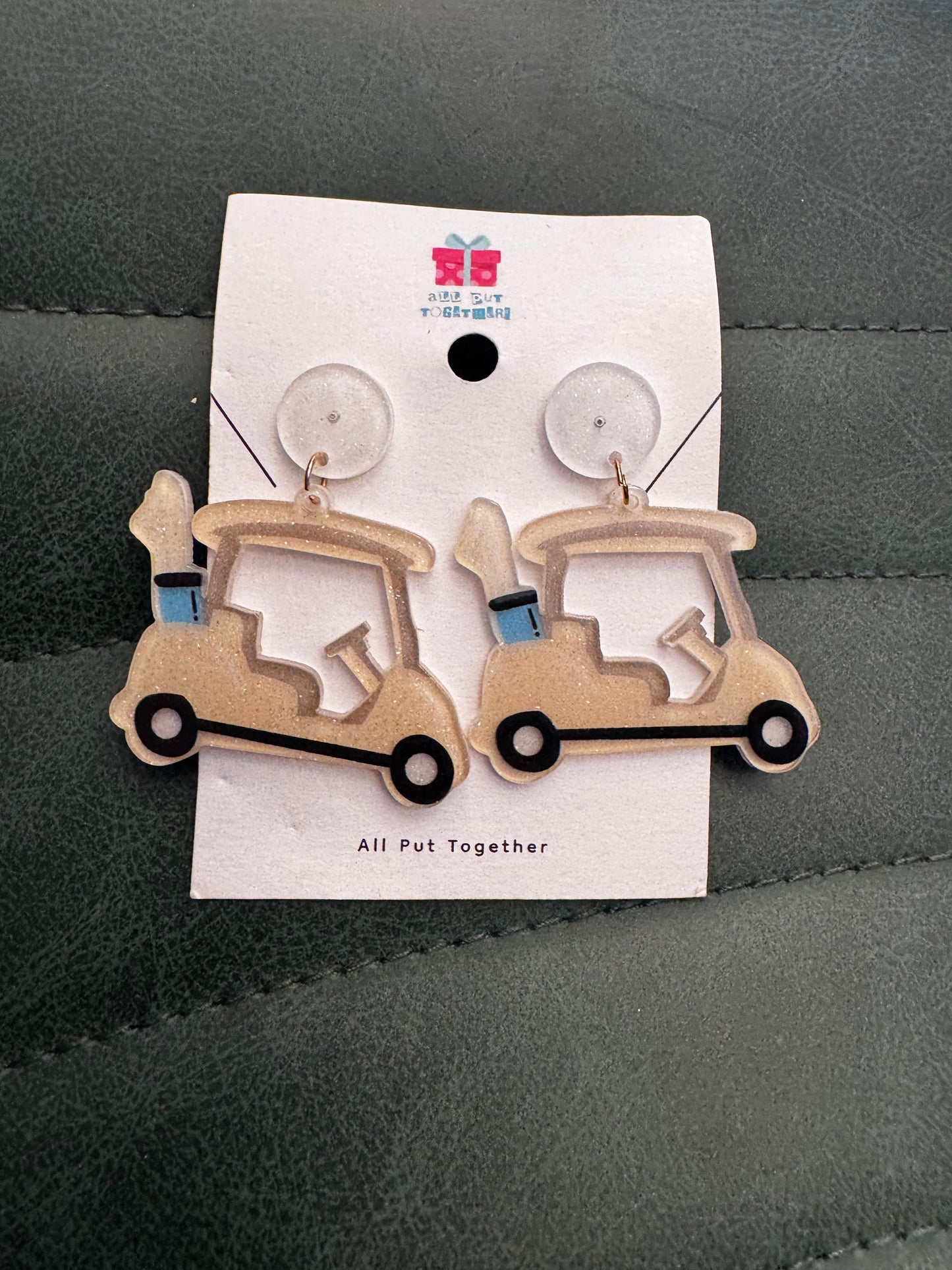 Acrylic Golf Cart Earrings