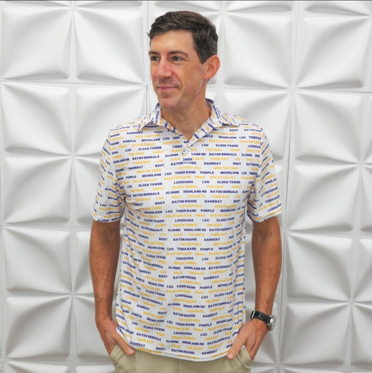 LSU Words Polo