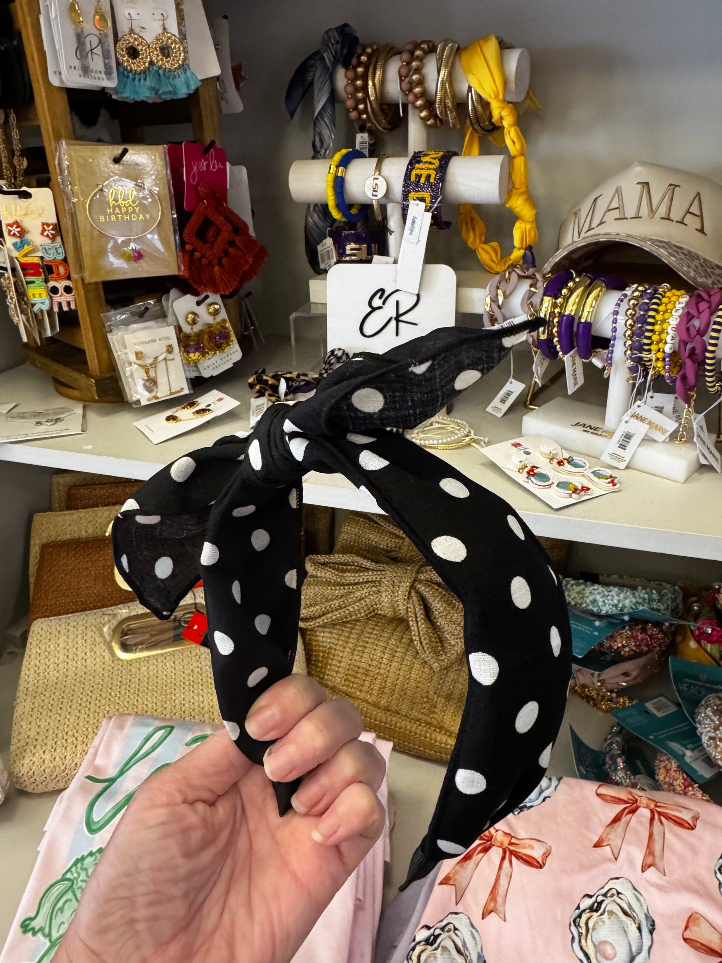 Polka Dot Bow Headband