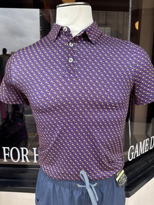 Purple Vintage Helmets Performance Polo
