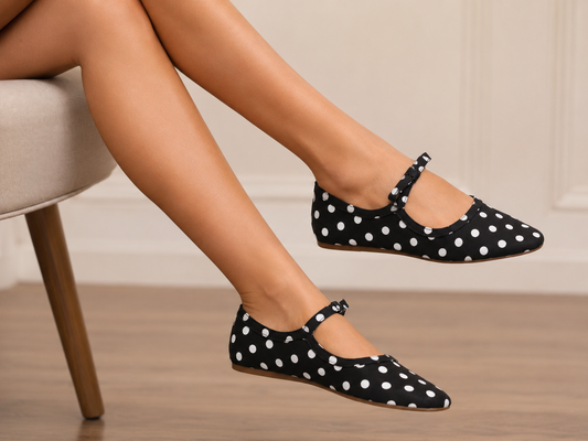 Black Polka Dot Ballet Flat