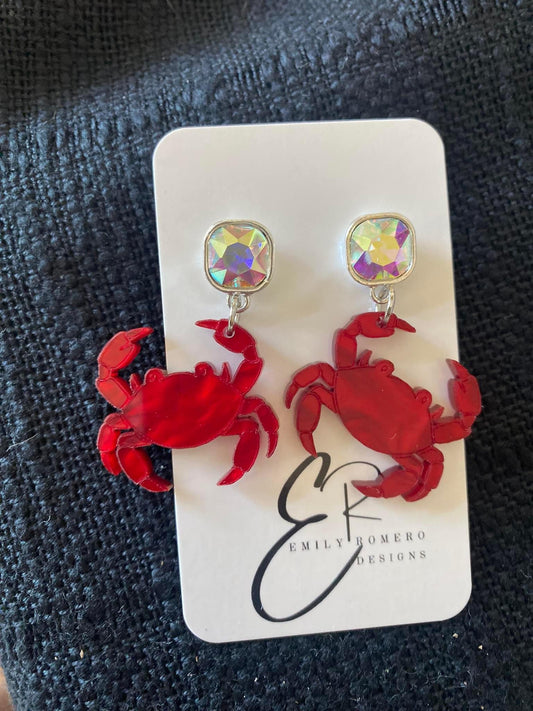 Red Crab Earrings