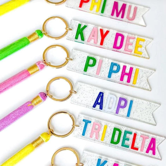 Tassel Sorority Key Fob Ring.