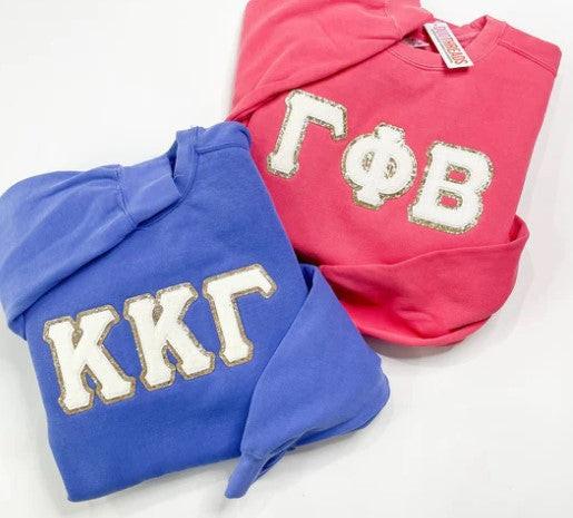 Sorority Chenille Patch Sweatshirt.