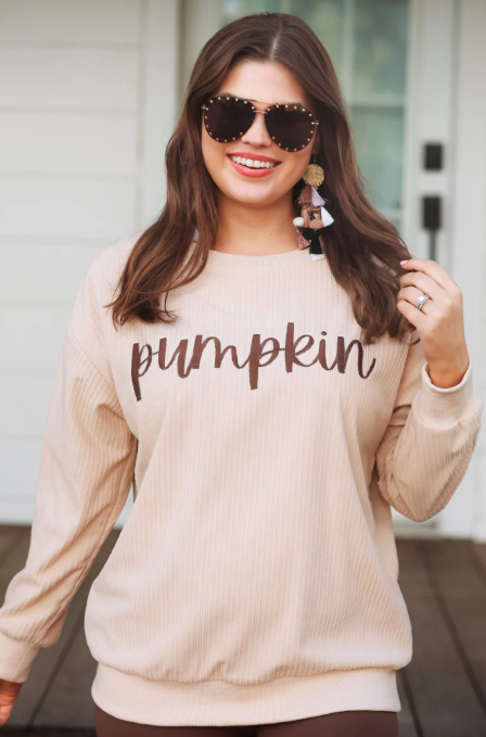 Pumpkin Corded Sweatshirt