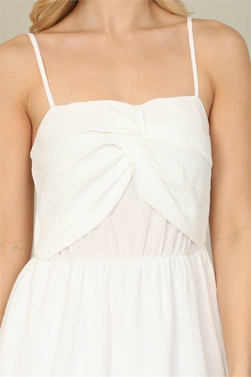 FRONT TWIST SPAGHETTI MINI DRESS