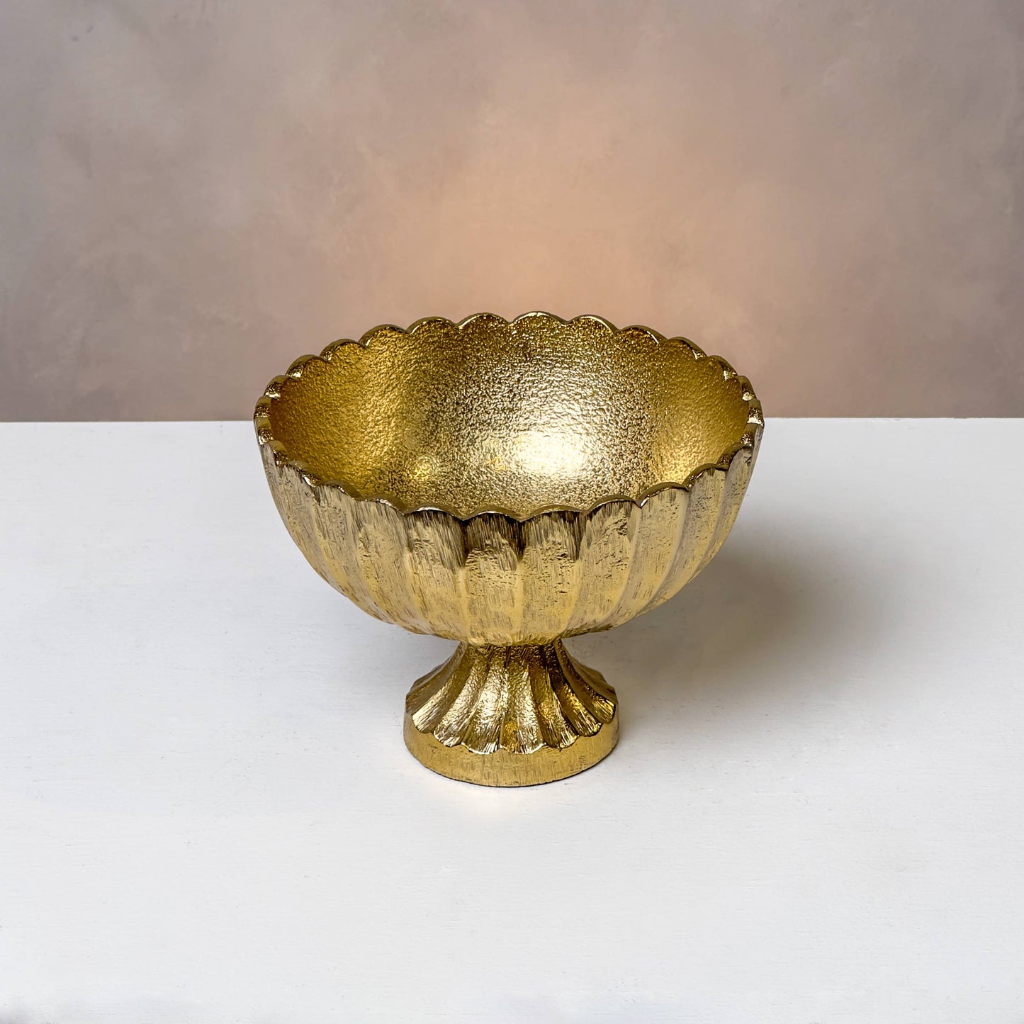 Gold Aluminum Pedestal Bowl