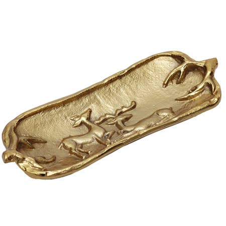 Golden Deer Christmas Tray