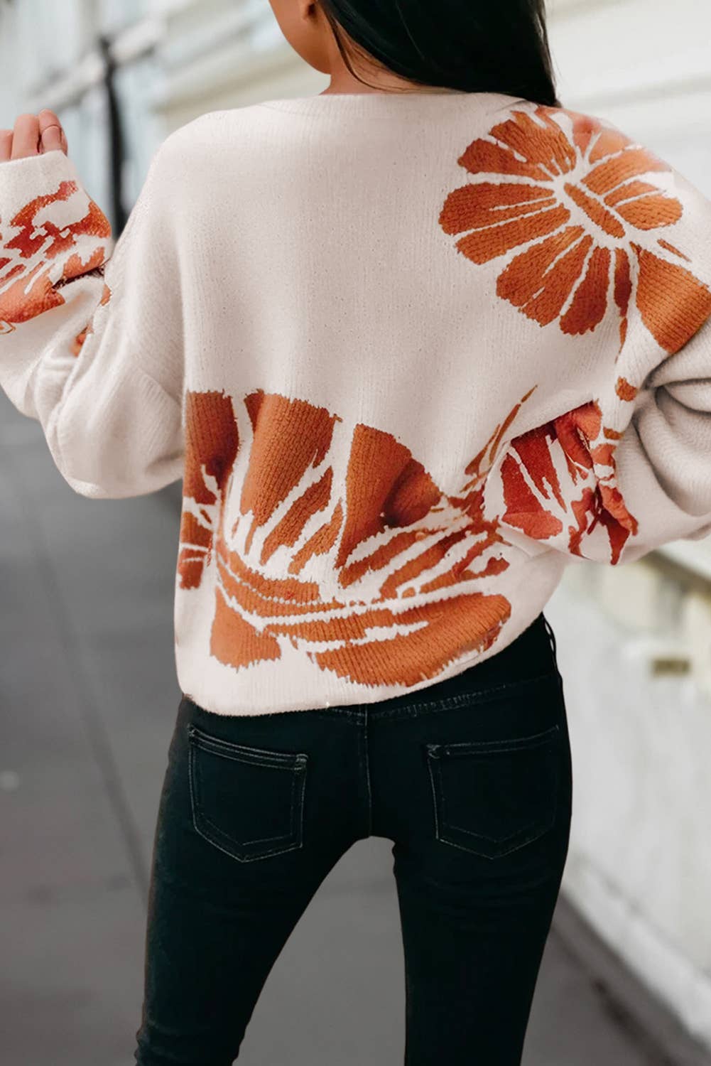 Big Flower Southern Girl Baggy Sweater