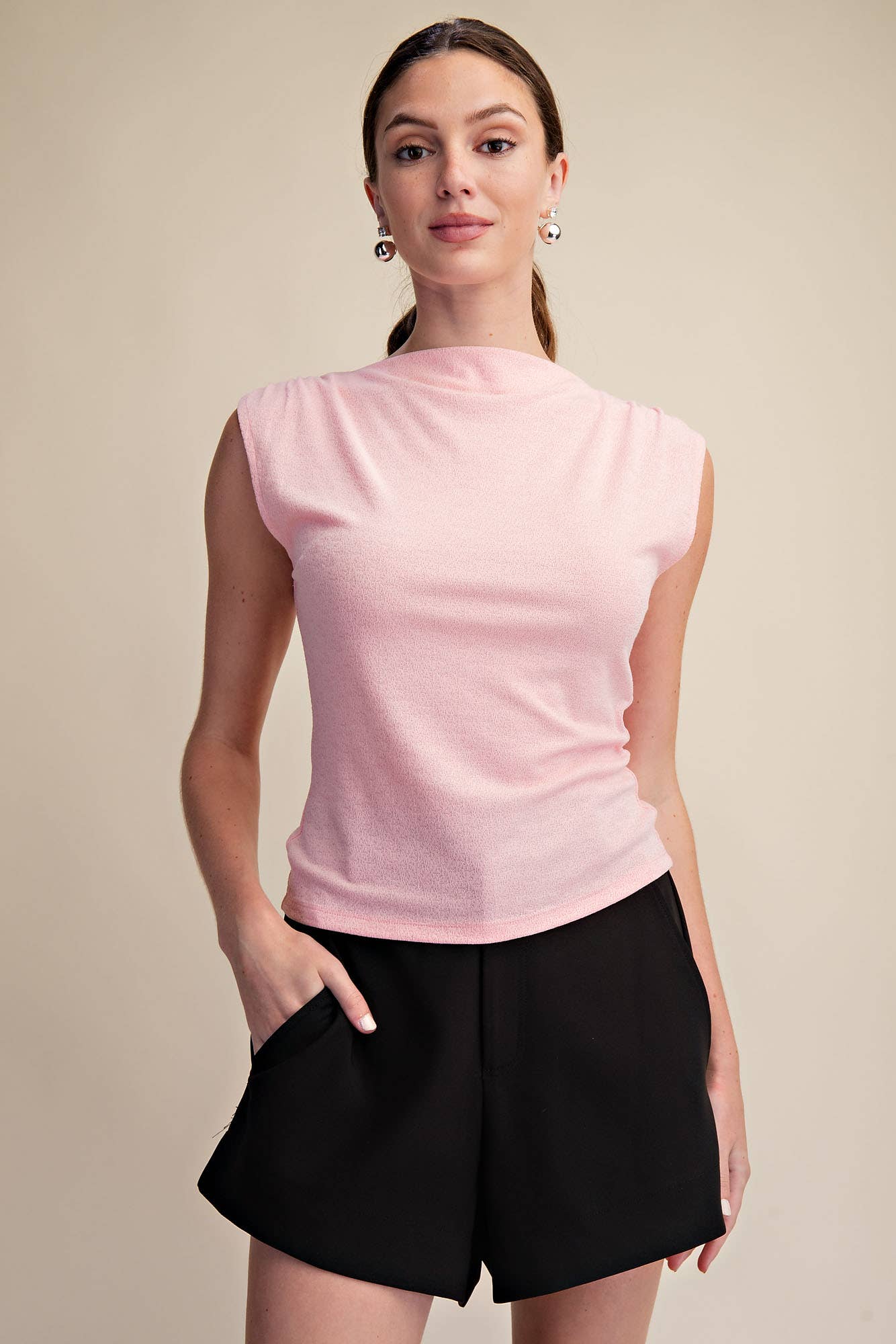 Cowl Neck Knit Top