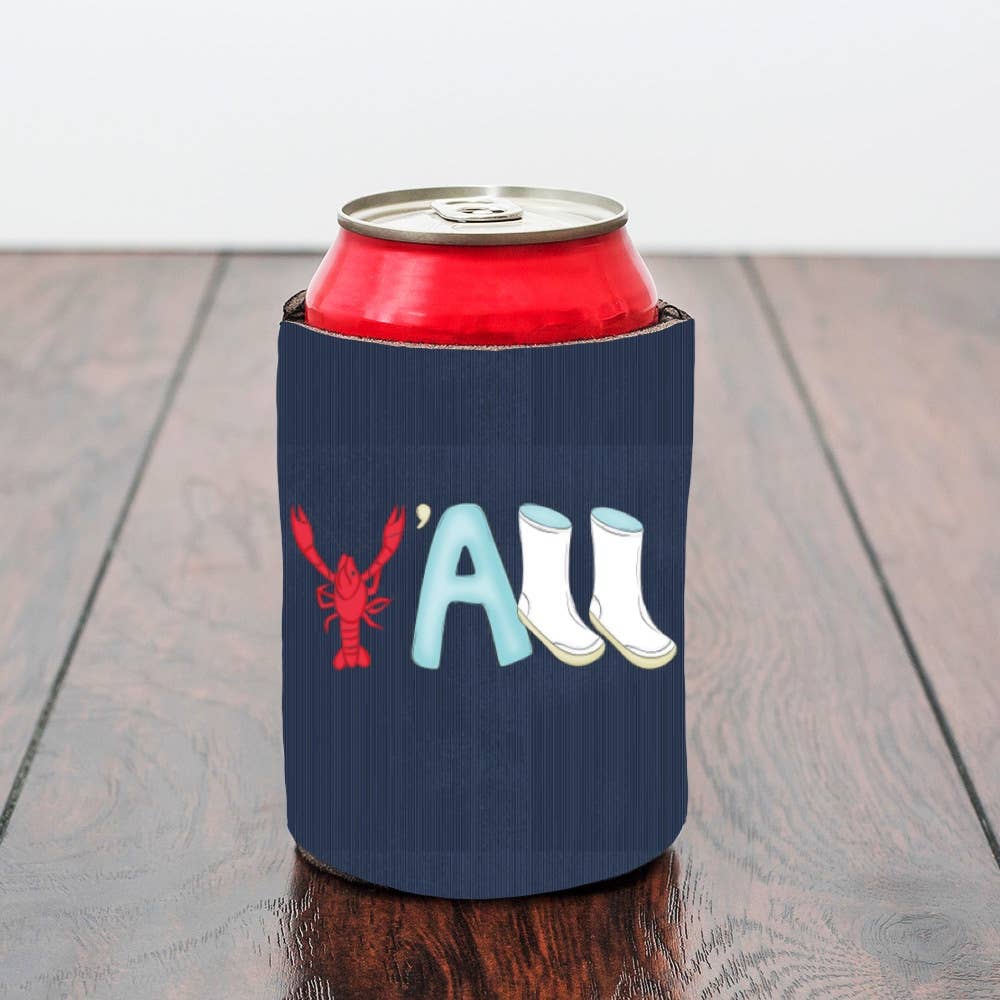 Crawfish season can cooler, y’all crawfish koozies