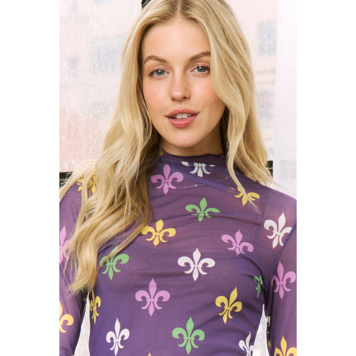 Mardi Gras Mesh Top