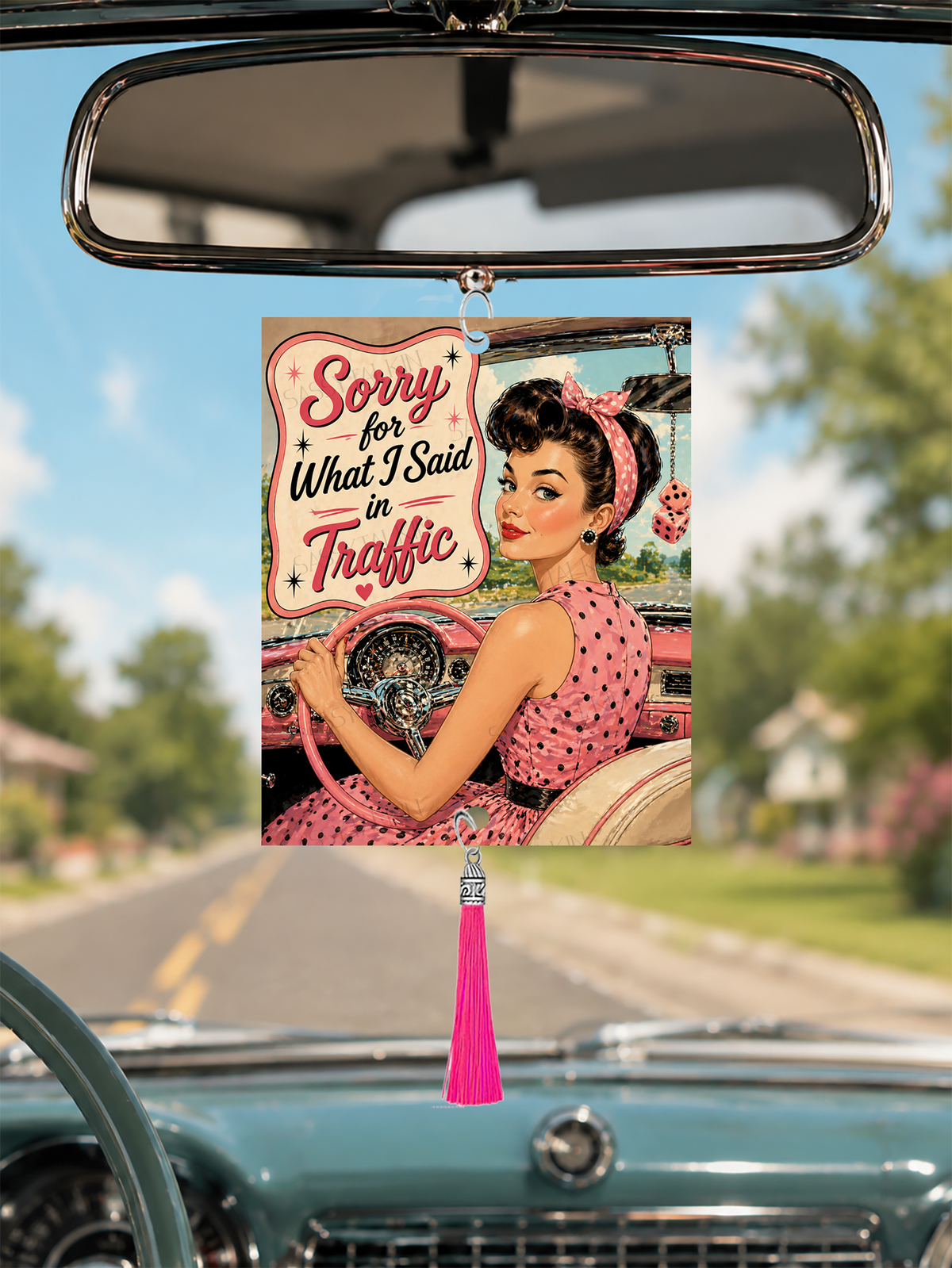 Sassy Girl, Car Mirror Charm, Sorry for what I said in Traffic