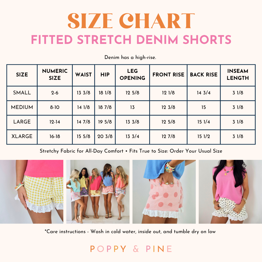 Yellow Gingham Denim Ruffle Short