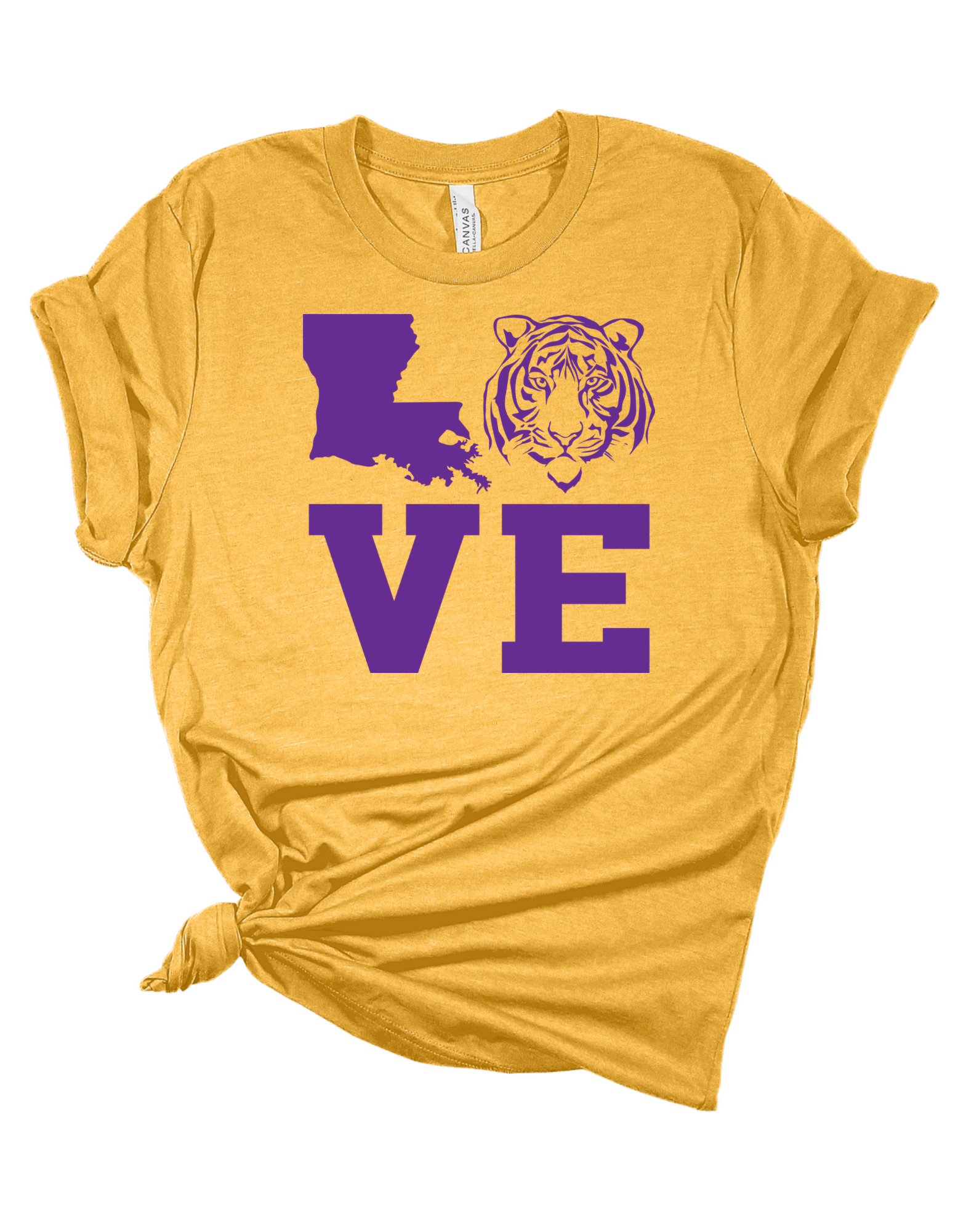 Women's LSU Love Tiger graphic tee in purple & gold — All Put Together