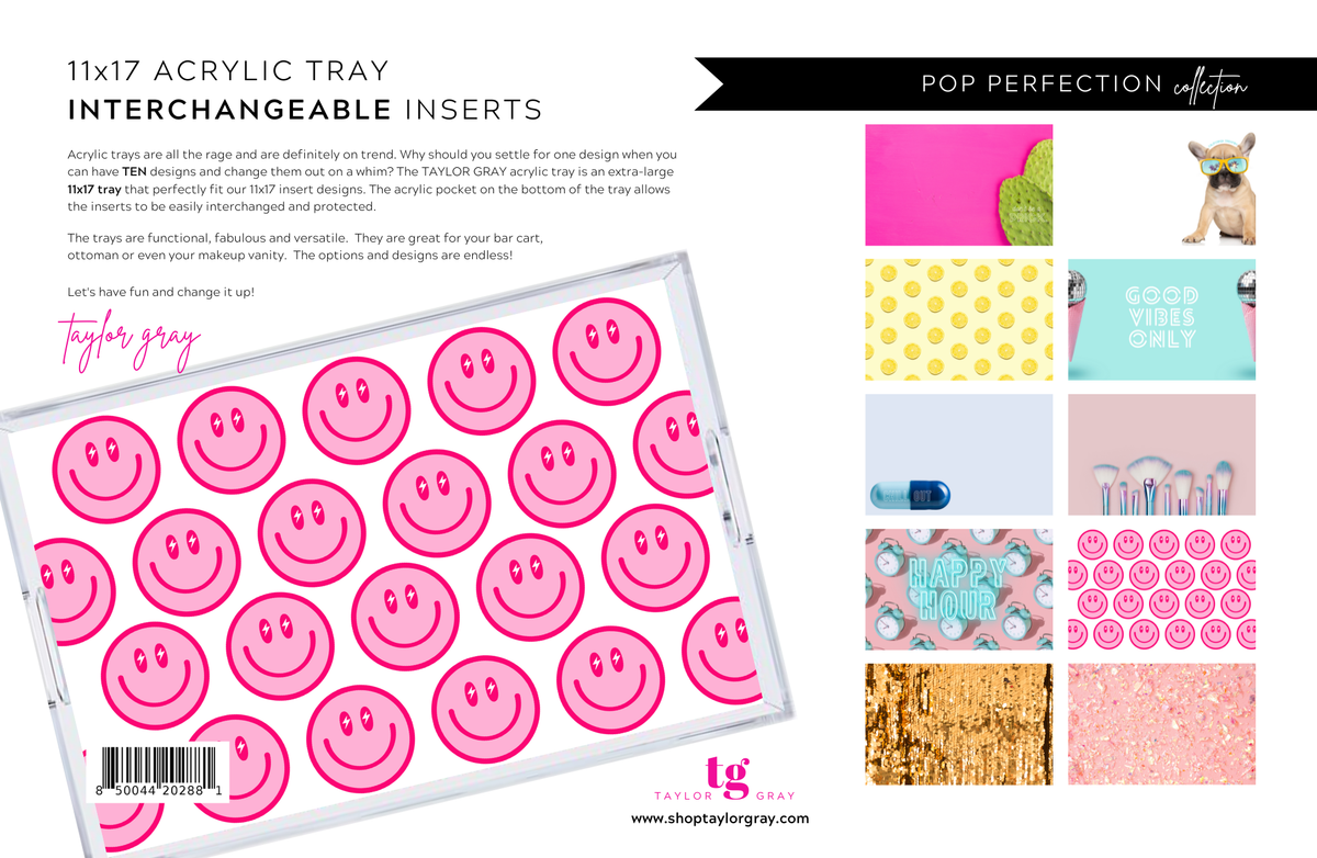 Taylor Gray Acrylic Tray POP PERFECTION insert set of 10