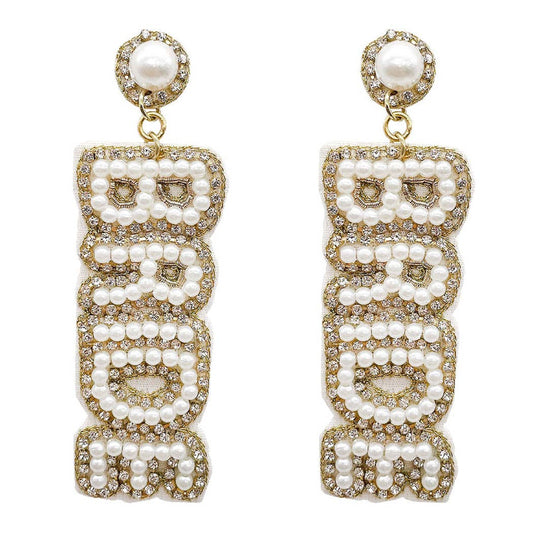 Beaded Pearl Bride Earrings