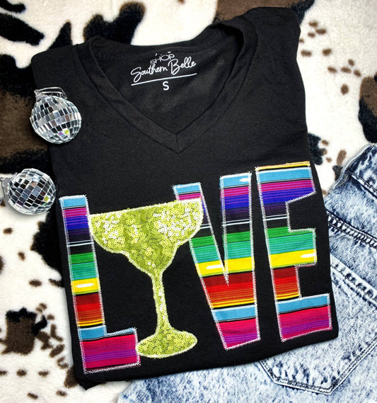Cinco De Mayo Love Margarita Sequin Tee